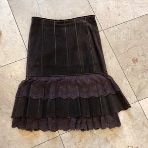 100% real suede leather and lace skirt💋
